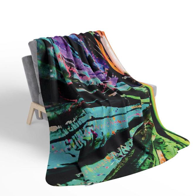 Brolly Up-close Fleece Blanket, Sherpa Blanket, Rainbow Blanket