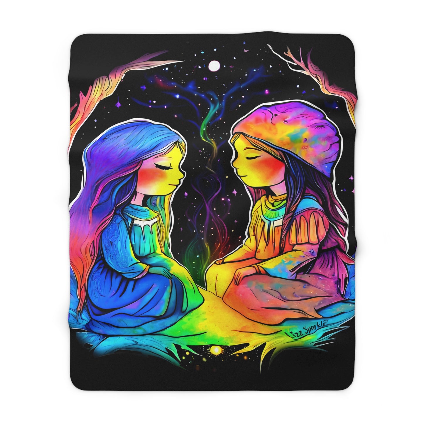 Sister Of The Rainbow Festival Blanket, Fleece Blanket, Sherpa Blanket, Rainbow Blanket