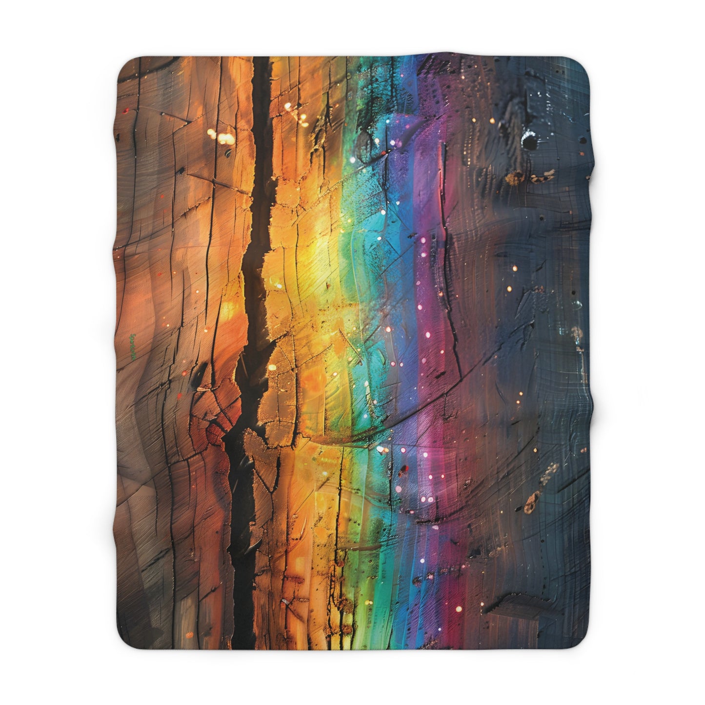 Prismadic Forest Festival Blanket, Fleece Blanket, Sherpa Blanket, Rainbow Blanket