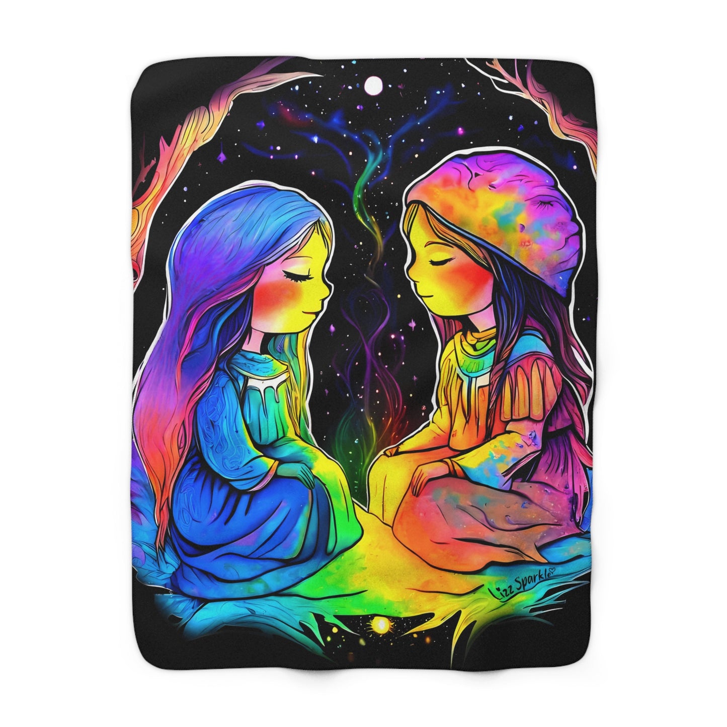 Sister Of The Rainbow Festival Blanket, Fleece Blanket, Sherpa Blanket, Rainbow Blanket