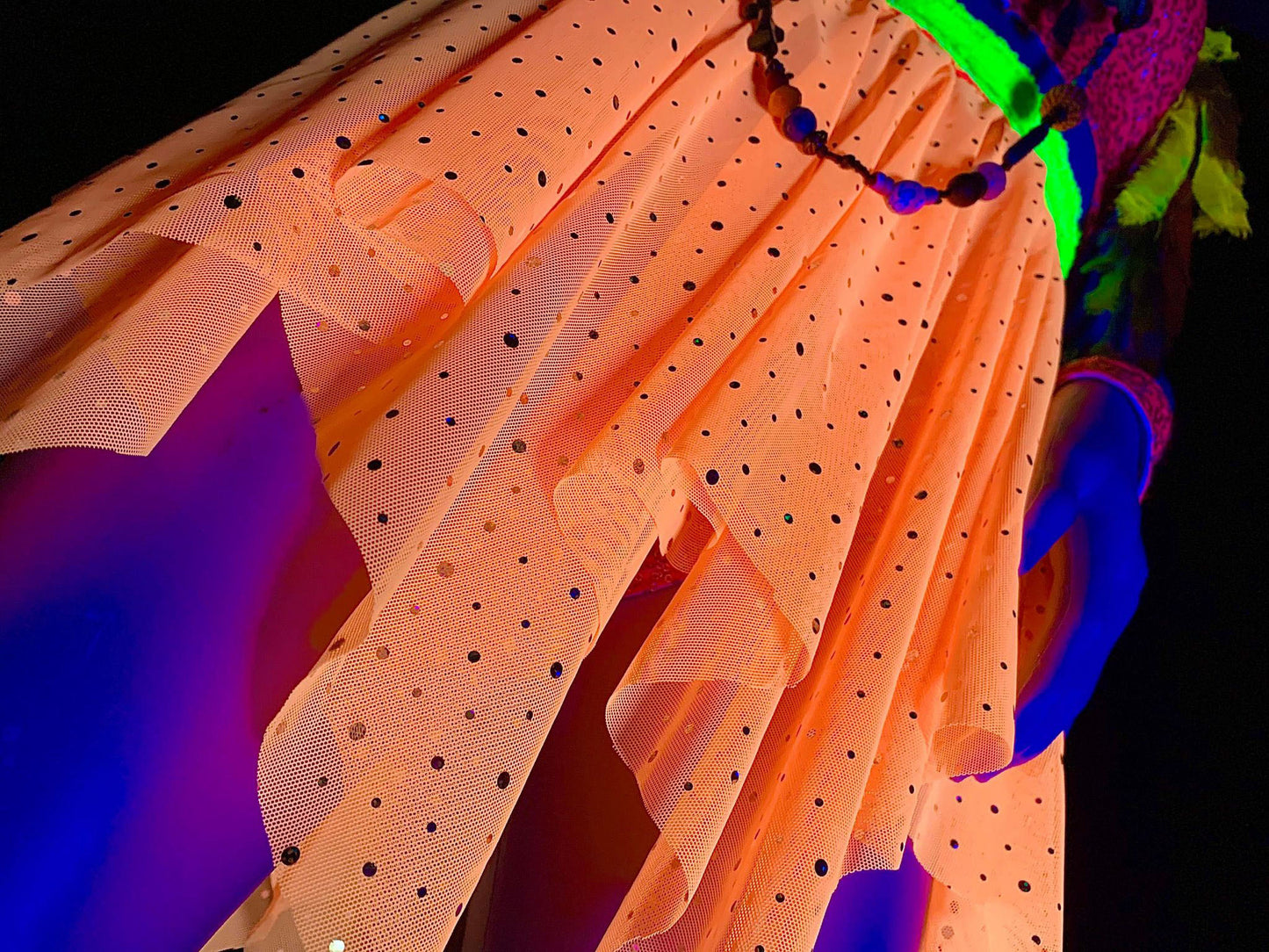 UV Roller Rave Skirt with Holographic Dots