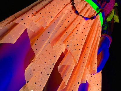 UV Roller Rave Skirt with Holographic Dots