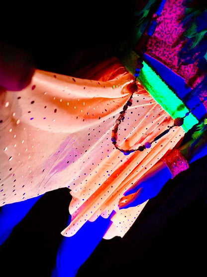UV Roller Rave Skirt with Holographic Dots