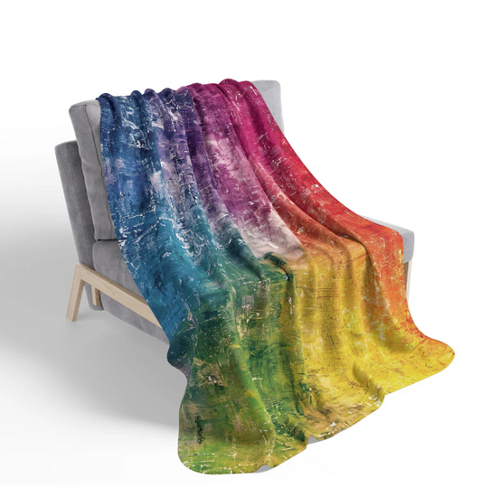The Bright Side, Rainbow Prism Festival Blanket,  Fleece Blanket,  Sherpa Blanket