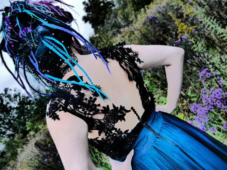 Will-o'-the-wisp Gothic Silk Wedding Dress