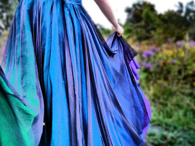Will-o'-the-wisp Gothic Silk Wedding Dress