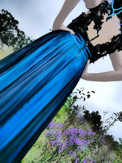 Will-o'-the-wisp Gothic Silk Wedding Dress