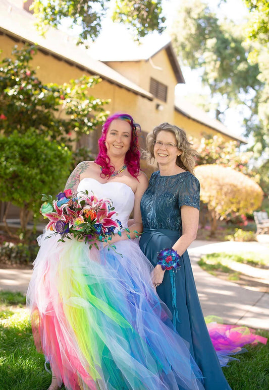 Floor Length LED Rainbow Wedding Dress