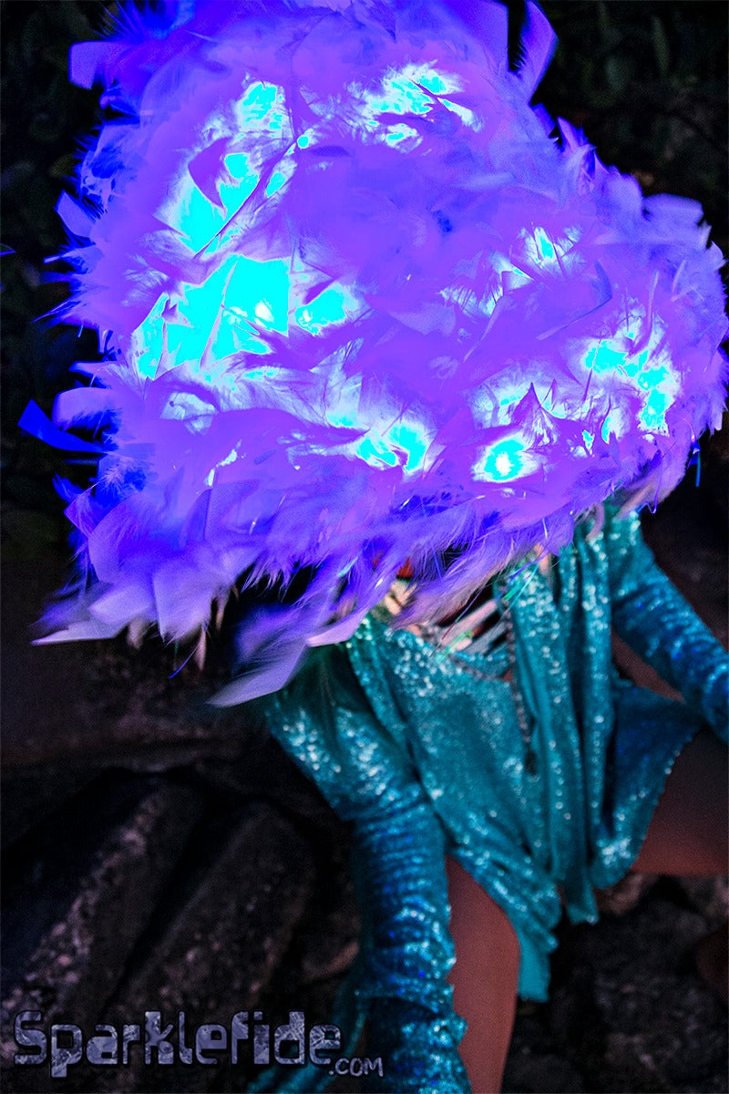 LED Sparkle Derby Doll Feathered Hat