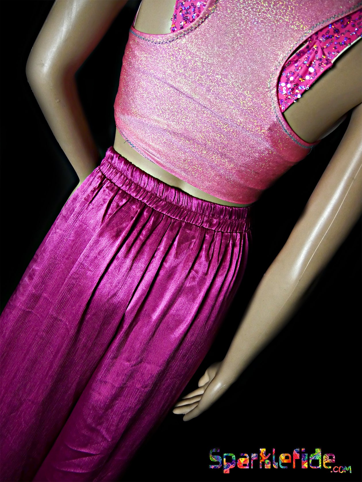 Shiny Pink Flow Pants