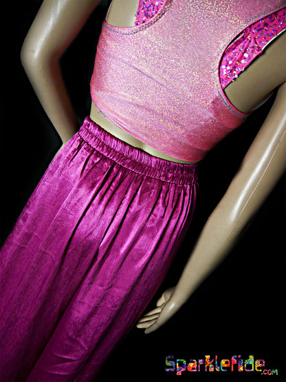 Shiny Pink Flow Pants