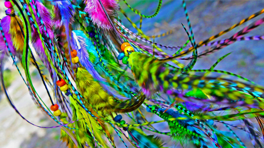 UV Fancy Feathers Colorful Clips