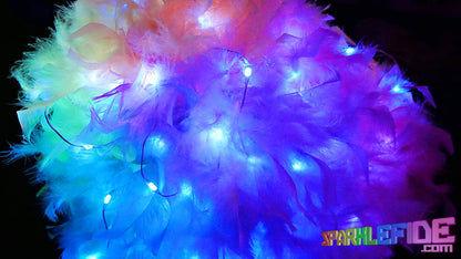 LED Rainbow Sprinkles Feathered Hat